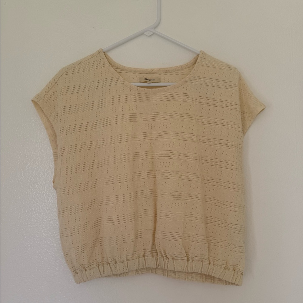 Madewell Textured Tan Blouse